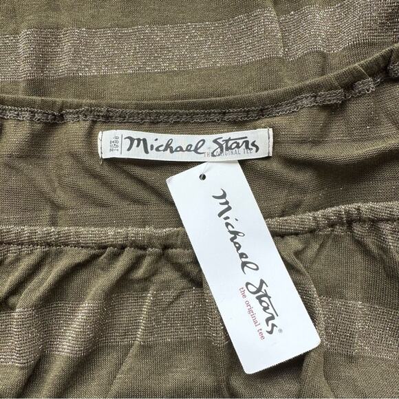 Michael Stars Metallic Stripe Long Sleeve Top NWT - Picture 4 of 6